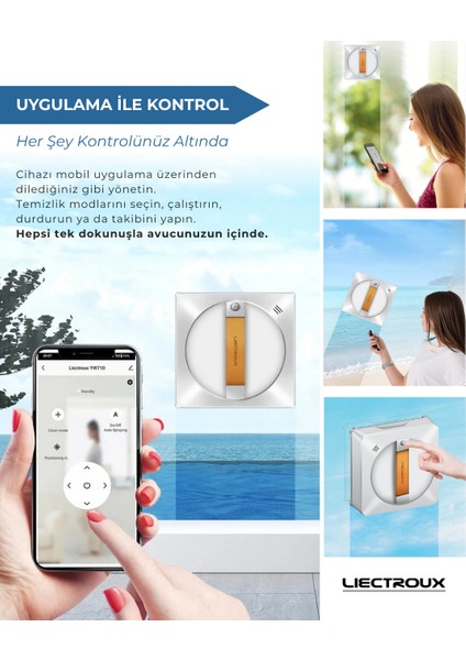 YW710 Tam Otomatik Akıllı Cam Temizleme Robotu, Çift Ultrasonik Sprey fiyatları