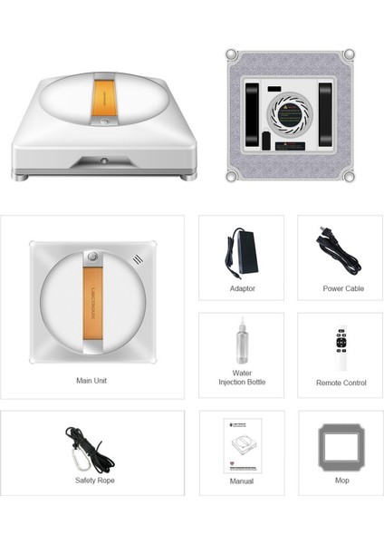 YW710 Tam Otomatik Akıllı Cam Temizleme Robotu, Çift Ultrasonik Sprey