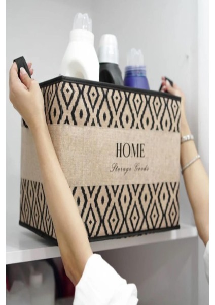 Bohe Kulplu Düzenleyici Sepet Raf Organizer Dolap Içi Düzenleyici 22X34X24 modelleri