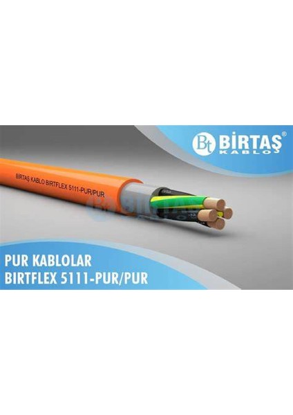 EF5111-PUR-2X1.5 ,kesit 1.5mm² 2-Damar/çok Telli Standart Hareketli Pur Kablo