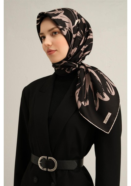 Çiçek Desenli Saf Ipek Sura Eşarp 9322D 13
