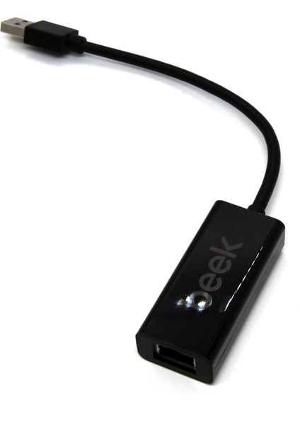 Beek USB 3.0 Gigabit Ethernet Adaptörü, 1 x 10/100/1000 RJ45 Dişi Yuva, Usb-A Erkek Konnektör (Bilgisayar Bağlantısı Için), Kablo Uzunluğu 20 Cm, Siyah Renk&lt;br&gt; beek USB 3.0 Gigabit 10/100/1000