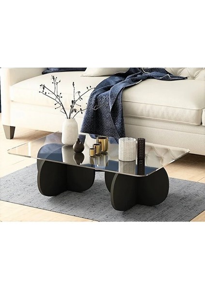 Flora Lima Orta Sehpa Dekoratif | Cam Tabla Siyah fiyatları