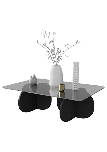 Flora Lima Orta Sehpa Dekoratif | Cam Tabla Siyah indirimleri