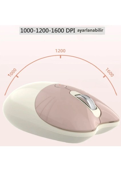 Kablosuz Klavye ve Mouse Set Renkli Sevimli 100 Tuşlu Pc Notebook Laptop Uyumlu Klavye ve Fare Ev Ofis Kullanımına Uygun Ingilizce Q Klavye