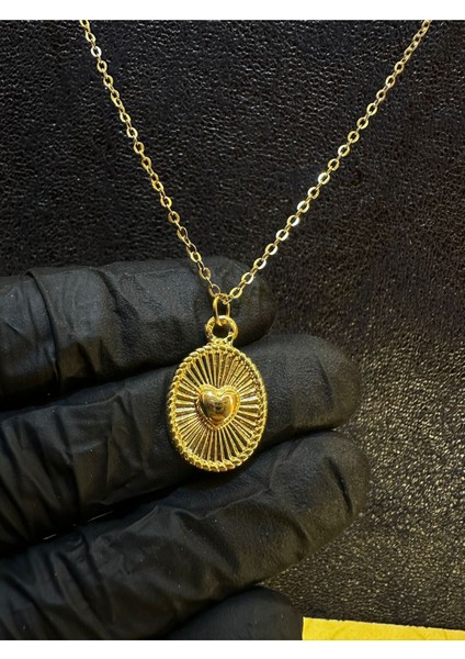 Gold Renk Antik Çelik Kolye