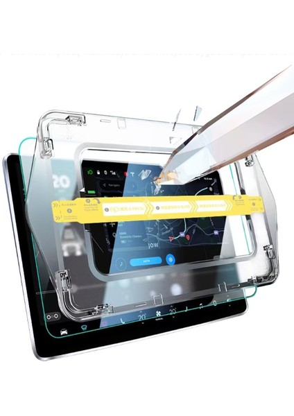 Byd 12.8" Araç Multimedya Ekran Koruyucu Uygulama Aparatlı Premium Temperli Cam Ekran Koruyucu