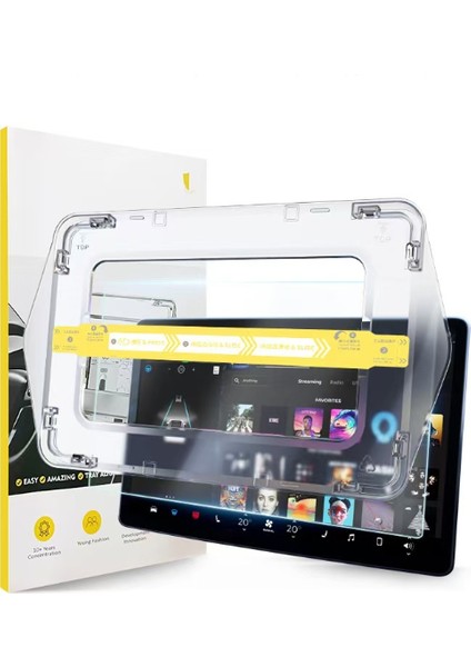 Byd 12.8" Araç Multimedya Ekran Koruyucu Uygulama Aparatlı Premium Temperli Cam Ekran Koruyucu fırsatları