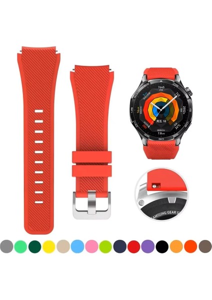 Huawei Watch Gt 6 46MM / Huawei Watch Gt 6 Pro Uyumlu Tokalı Çizgili Silikon Kordon (22MM) modelleri