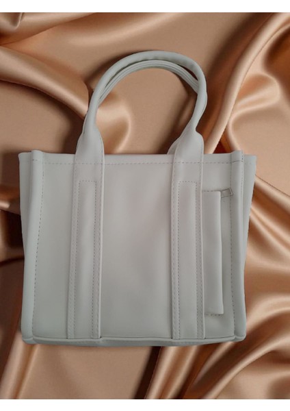 Kadın Şık Suni Deri Fermuarlı Beyaz Omuz ve El Çantası modelleri