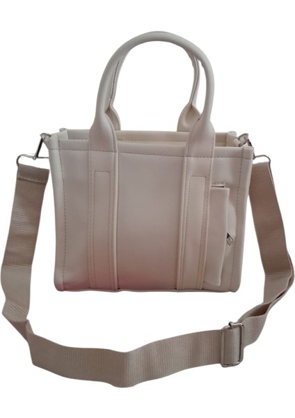 Kadın Şık Suni Deri Fermuarlı Beyaz Omuz ve El Çantası fırsatları