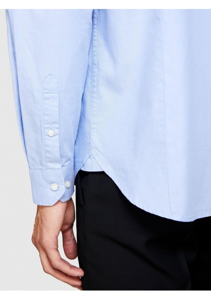 %100 Koton Arkası Pileli Oxford Gömlek Erkek Renkli Gömlek - 323A5ELCSQ02E modelleri