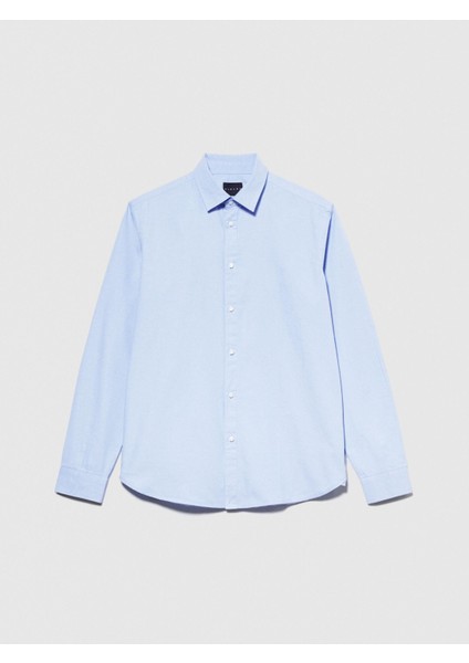 %100 Koton Arkası Pileli Oxford Gömlek Erkek Renkli Gömlek - 323A5ELCSQ02E fırsatları