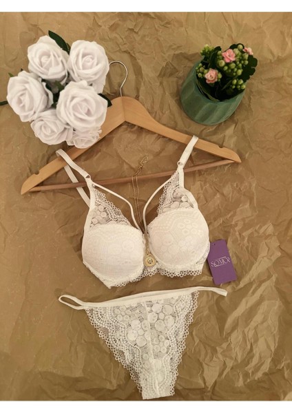 Taşlı Dekolte Sütyen Takımı