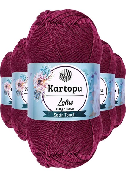 5 Adet Lotus Bikini Büstiyer Bluz Örgü İpi K747 Mürdüm
