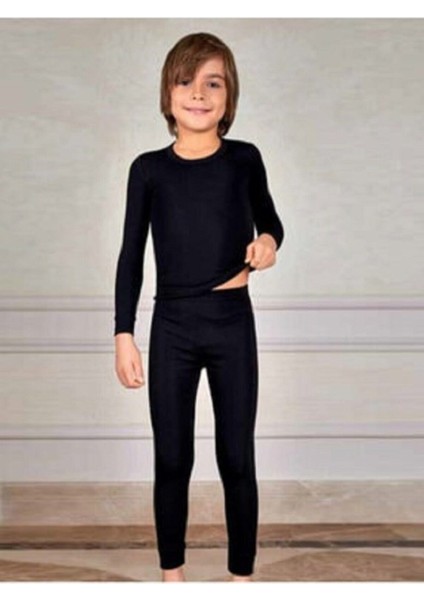 Erkek Çocuk Termal Alt- Üst Set Takım Siyah