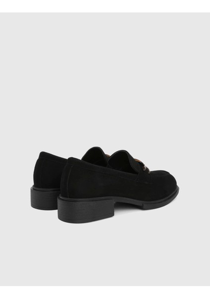 Sementa Hakiki Süet Deri Siyah Kadın Loafer fırsatları
