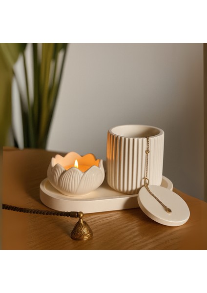 Lotus Form Dekoratif Set – Minimalist & Şık Tasarım (4 Parça)