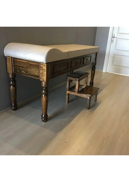 Ahşap Çekmeceli ve Eskobalı Muayene Masası | Tornalı Ayaklı, Ayarlanabilir ve El Yapımı fiyatları