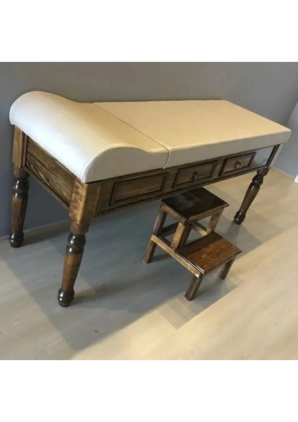 Ahşap Çekmeceli ve Eskobalı Muayene Masası | Tornalı Ayaklı, Ayarlanabilir ve El Yapımı modelleri