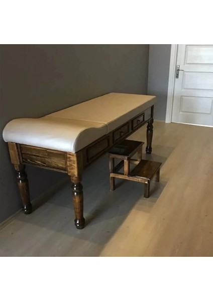 Ahşap Çekmeceli ve Eskobalı Muayene Masası | Tornalı Ayaklı, Ayarlanabilir ve El Yapımı fırsatları