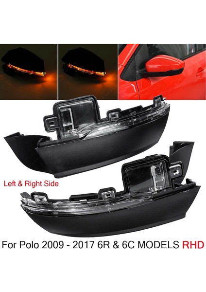 2x Araba Aynası Dönüş Sinyali LED Yan Dikiz Aynası Sinyal Lambası 6R0949101 6R0949102 - 6r 6c Rhd Için (Yurt Dışından) fiyatları