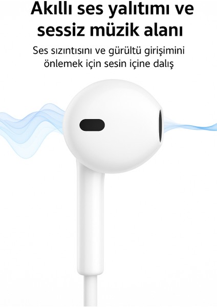 iPhone Için Lightning Girişli Kablolu Kulaklık – Tak-Çalıştır & Mikrofonlu Ep3 modelleri