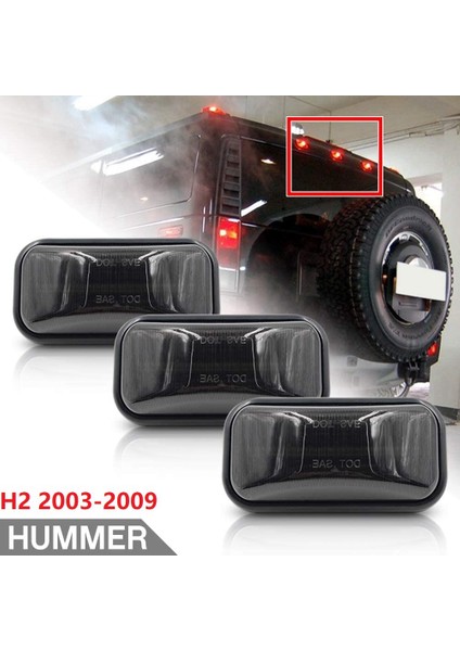 H2 2003-2009 / 2005-2009 Için 3 Adet Füme LED Arka Kırmızı Kabin Tavan Işaret Lambası (Yurt Dışından) fiyatları