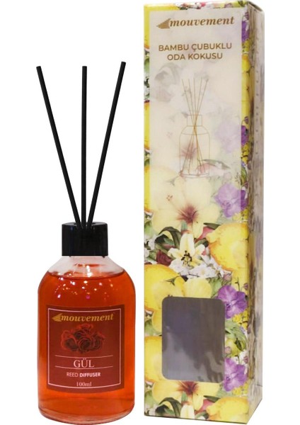 100 ml Gül Çubuklu Oda Kokusu – Klasik Çiçek Ferahlığı