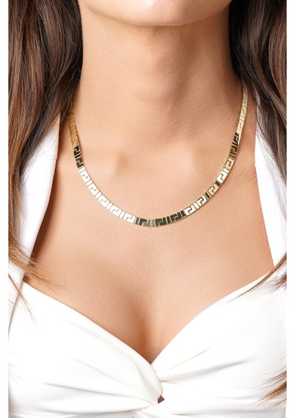 14 Ayar Altın Greek Zincir Set modelleri