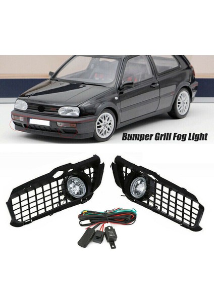 Golf Mk3 1993-1998 Beyaz Gündüz Farı Için 1 Çift Araba Ön Tampon LED Sis Lambası Izgara Kapağı (Yurt Dışından) fiyatları