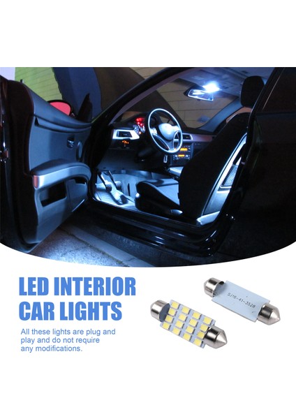 14X Beyaz LED Araç Iç Aydınlatma Kubbe Bagaj Harita Plaka Lambası Ampulleri (Yurt Dışından) fırsatları