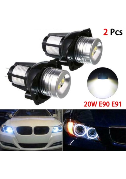 1 Çift 6000K Işaret Lambası Ampulü Hatasız Angel Eyes LED - 3 E90 E91 (Yurt Dışından) modelleri