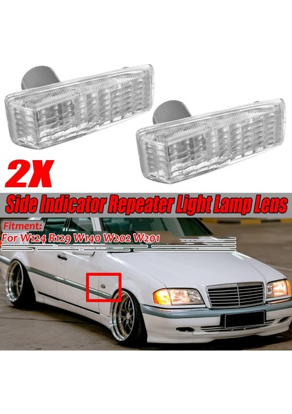 W124 R129 W140 W202 W201 2028201521 2028201621 Için Araç Yan Işaret Lambası Kapağı Tekrarlayıcı Lamba Merceği (Yurt Dışından) modelleri