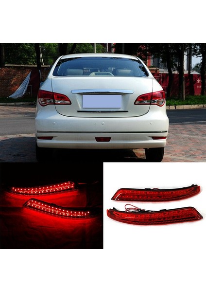 Sylphy 2009-2011 Wingroad 2006-2014 Almera 2013-2015 Için 2 Adet Araba LED Arka Tampon Reflektör Lambası Fren Durdurucu (Yurt Dışından) modelleri