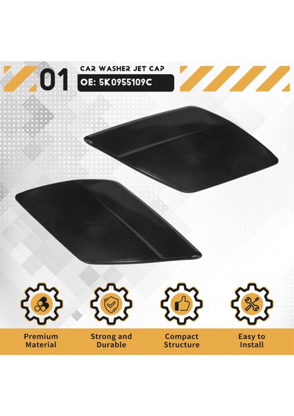 Golf Vı 6 Mk6 5K0955109C 5K0955110C Boyasız 2 Adet Sol + Sağ Ön Tampon Far Yıkama Memesi Jet Kapağı (Yurt Dışından) fırsatları