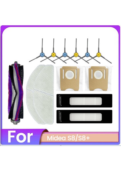 S8 S8+ Süpürge Aksesuarları Yedek Parçaları Için 13 Parça Vakum Fırçası Toz Torbası Filtresi ve Paspas Bezi Seti (Yurt Dışından)