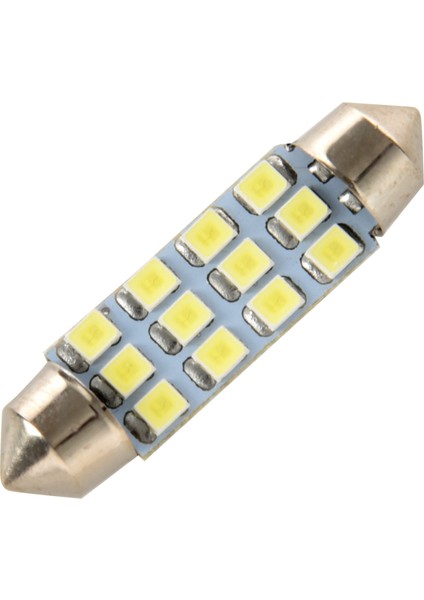 42MM 12 Smd 3528 LED Beyaz Araba Iç Mekan C5W Dome Festoon Ampul Işık Lambası Dc 12V (Yurt Dışından)