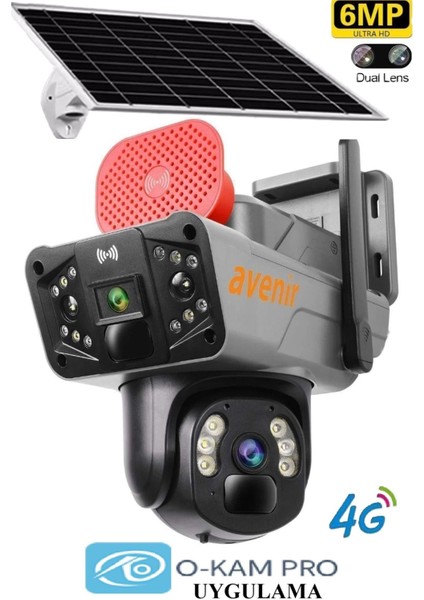 AV-S427 Solar Smart Güvenlik Kamerası 4g Sim 6mp 2 Kameralı Wi-Fi Ptz Renkli Gece Görüş Dış Mekan fiyatları