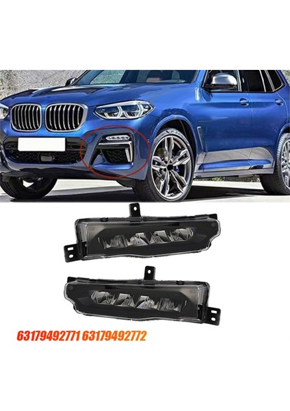 X3 G01 F97 X4 G02 2017-2021 Gündüz Farları Için Sol Ön Tampon LED Sis Lambası Gündüz Farı 63179492771 (Yurt Dışından) modelleri