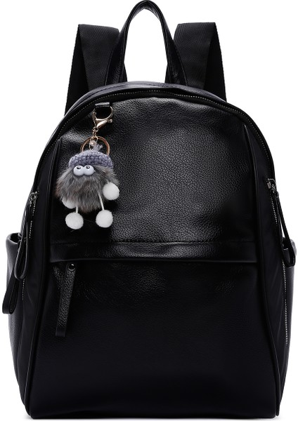 Kadın Siyah Aksesuarlı Sırt Çantası 25WBD249414