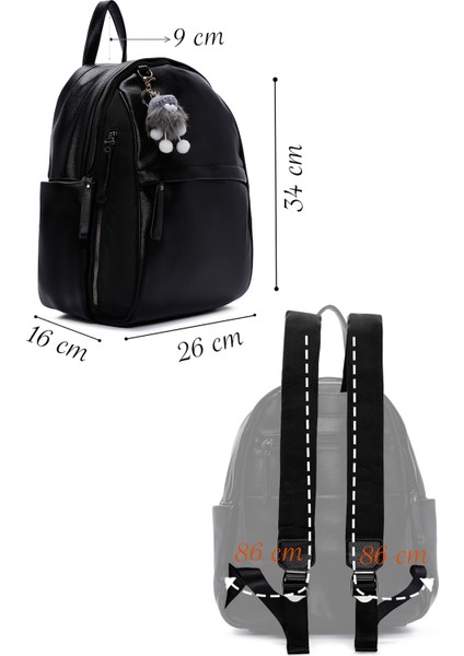 Kadın Siyah Aksesuarlı Sırt Çantası 25WBD249414 fiyatları