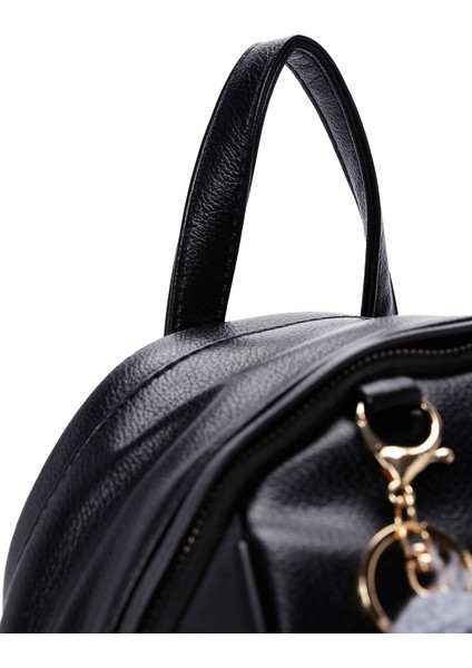 Kadın Siyah Aksesuarlı Sırt Çantası 25WBD249414