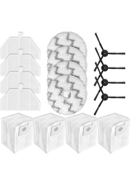 Xclea H60 Robot Süpürge Yedek Parçaları Aksesuarları Yan Fırça Filtresi Paspas Bezi Toz Torbası (Yurt Dışından)