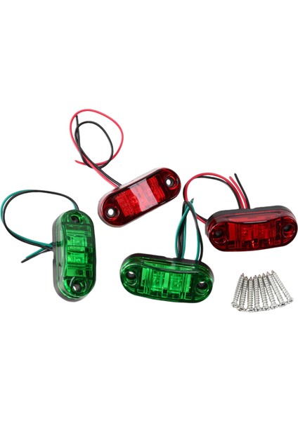 4 x 2 LED Kırmızı/yeşil Deniz Teknesi Navigasyon Işıkları 10-30V Tekneler Için Hafif Kamyonet Yanı (Yurt Dışından)
