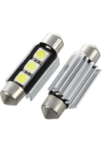 2x Smd LED Festoon 39 mm Canbus C5W 12V 3 Güç Plaka ve Okuma Lambası - 5 7 E34 E36 E38 E39 E46 E60 E90 Serisi Için, Beyaz (Yurt Dışından) fırsatları