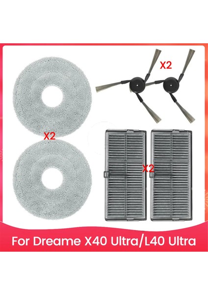 X40 ULTRA/L40 Ultra Robot Süpürge Yan Fırça Filtre Paspas Bezi Aksesuarları (Yurt Dışından)