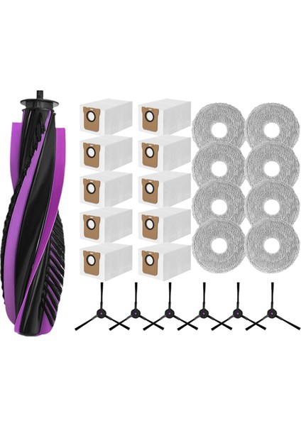 P20 Pro Robot Süpürge Yedek Aksesuarları Için 25 Adet Ana Yan Fırça Paspas Bezi Toz Torbası (Yurt Dışından)