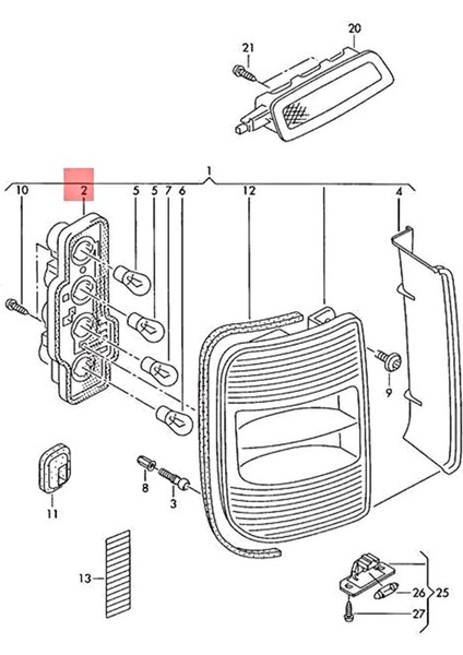 2004-2015 Arka Stop Lambası Ampul Tutucu Taşıyıcısı / Devre Kartı Sağ 2K5945258A (Yurt Dışından) fiyatları