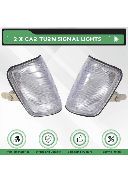 W124 E-Serisi Sedan -95 Için Araç Sol+Sağ Beyaz Köşe Lambası Dönüş Sinyali 1248260043 1248260143 (Yurt Dışından) fırsatları